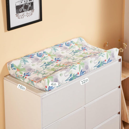 2 Pack TILLYOU Baby Changing Pad Cover, Changing Table Cover for Girls Boys, Ultra Soft Breathable, Rainforest Elephant