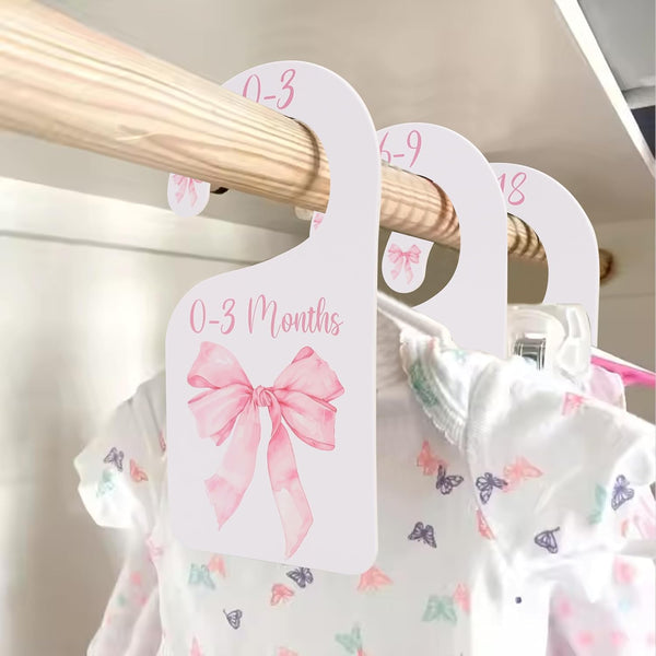 UOAOU Bow Nursery Closet Dividers - Bow Baby Shower,Girl Closet Dividers,Baby Girl Closet