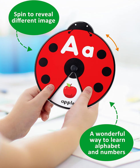 Coogam Interactive Alphabet Learning Toy, ABC Number Letters Spinning Game, Montessori Educational Gift for 3-5 Year