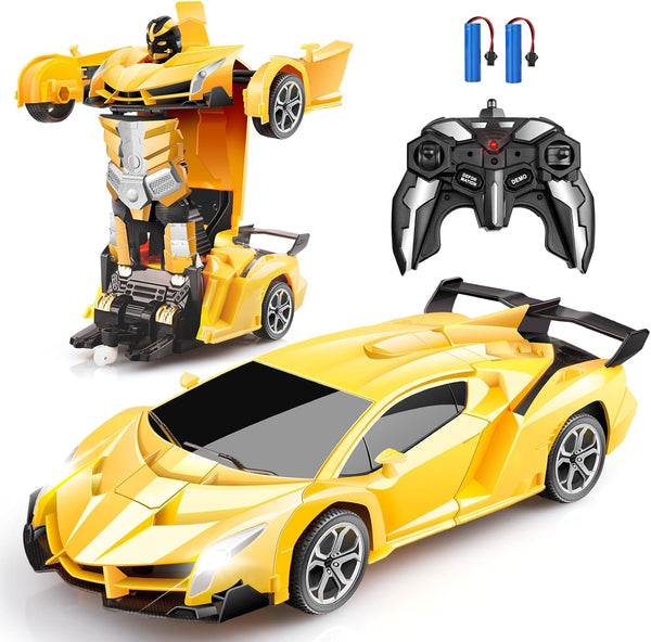 Blackma Transform RC Car Toy - Remote Control Car with Flashing Lights,