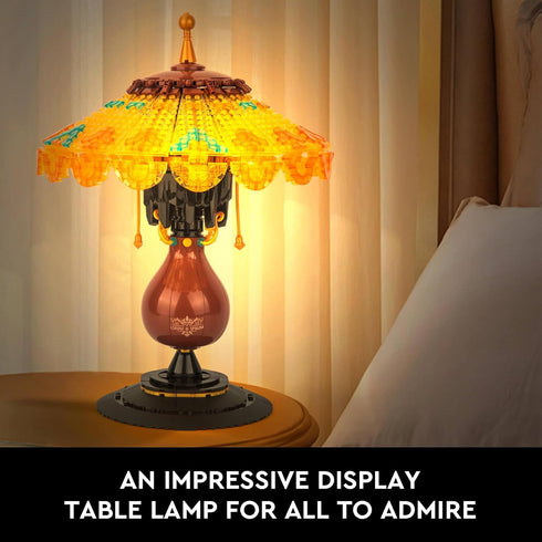 Ideas Table Lamp Mini Building Block Set, Creative Retro-Style Model for Home Décor
