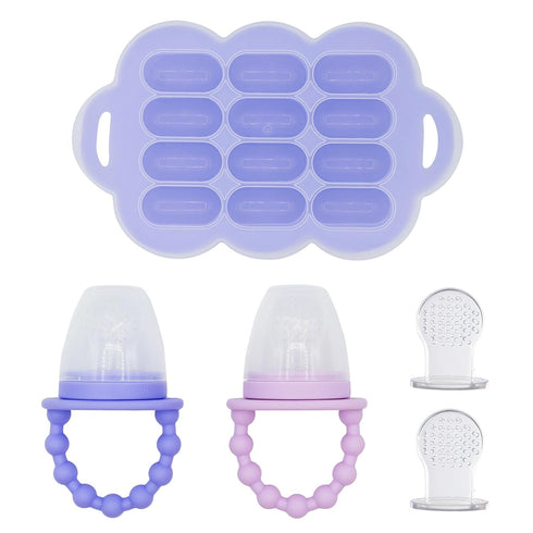 WeeSprout Baby Food Feeder Set - 2 Silicone Feeders & Reusable Freezer