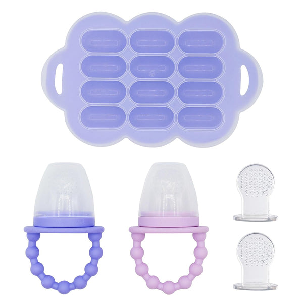 WeeSprout Baby Food Feeder Set - 2 Silicone Feeders & Reusable Freezer