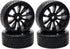 1/10 RC Drift Wheels, 12mm Plastic RC Drift Tires & Black 10 Spokes Wheel Rims, Pack of 4