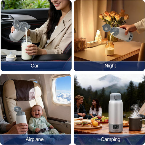 YARUITK 45W 100W 17oz 10400mAh Portable Bottle Warmer for Travel, Quick Charge, Fast Heating Baby Bottle Warmer