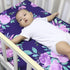 Girl Crib Sheet, Purple Flower Nursery Bed, Flower Sheets for Baby Toddler Mattress, Stretchy and Soft Premium Crib