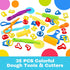 35pcs Dough Tools Dough Tools Play for Kids Clay Accessories with Rolling Pins,Letter Cutters,Roller,Safety