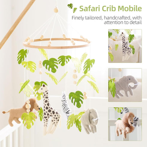 let's make Baby Mobile for Crib Safari Nursery Mobile Handmade Jungle Baby Mobile Woodland Nursery Decor Forest Animals