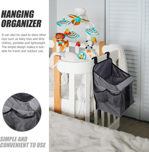 Hanging Diaper Organizer Bag for Nursery Storage Cloth Diaper Pouch with Multiple Compartments for Newborn Essentials