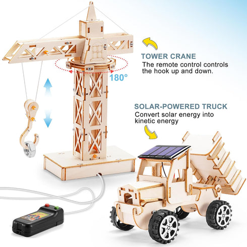 8-10 10-12, 8-12, 3D 8 10 13 12 14 STEM Kits for Kids Ages Wood Building Crafts Kit for Boys Model Car Kit, Wooden