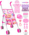 GAGAKU Baby Doll Stroller Playset with 12-inch Doll & Accessories, Foldable Lightweight