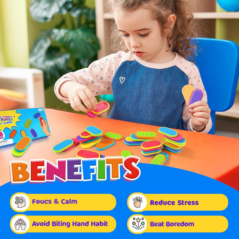 18-Pack Sensory Fidget Magnet Toys for Kids: Textured Silicone Magnetic Sliders for Autism Children Classroom Must