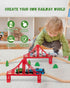 Payarma Set 3-5 Wooden Train Track Accessories Train Railway Accessories Double Suspension Train Bridge Toy Train