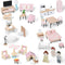 Pithfor Wooden Dollhouse Furniture Set, Dollhouse Accessories and Furniture, with 7 Rooms