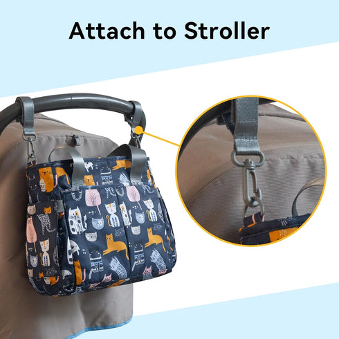 Diaper Bag Tote Satchel Waterproof Messenger Baby Diaper Bags for Mom and Dad Multifunction Medium Travel Tote Bags(Cat