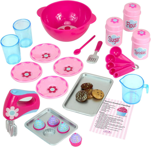 18 Inch Doll Baking Set, 23 Pcs Cookware Set Fits American Girl Doll Furniture, Doll Sized