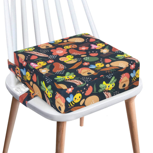 Toddler Booster Seat for Dining Table,4 Inches Washable Double Safer Straps Non-Slip