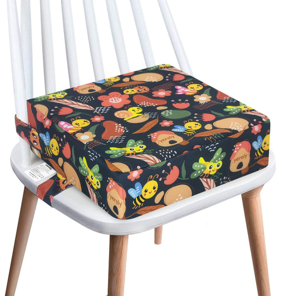 Toddler Booster Seat for Dining Table,4 Inches Washable Double Safer Straps Non-Slip