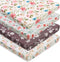 FIGEPO 4 Pack Baby Girl Pack N Play Mini Crib Sheets Set Soft