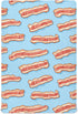 Pigsaly Crib Sheets Bacon Slices Blue Baby Sheet for Standard Crib Mattress Boys