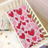 Caikeny 27 39 Fitted Crib Sheet for Boys Girls Pink Red Heart Baby Crib Sheets Bassinet Sheets Crib Mattress Bed Sheets
