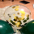 Jungle Safari Dinosaur Theme Party Supplies, 30pcs 12 Inch Green White Latex Balloons with Confetti
