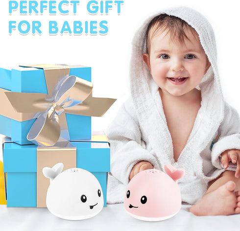 1-3 6-12-18 1 2 3 Whale Bath Toy Sprinkler, Baby Easter Basket Stuffers, Light Up Bath Toys for Kids Ages Babies
