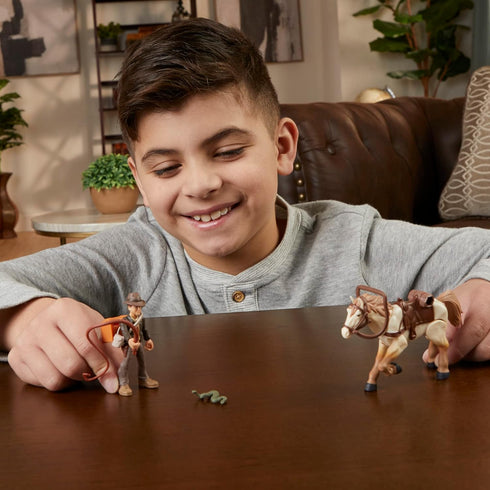 Indiana Jones Worlds of Adventure Action Figure Set with Horse, 2.5-inch for Kids Ages 4 and Up