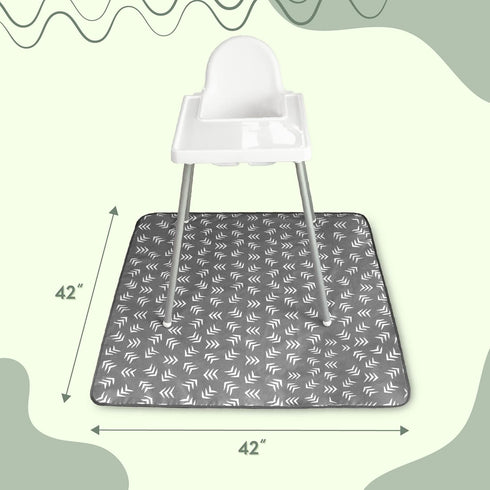 S&T INC. Baby Splat Mat for Under High Chair, Water Resistant Floor Mat, 42 Inches by 42 Inches, Grey