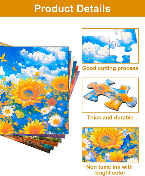 6 Pack 48 Yigney Large Piece Jigsaw Puzzles for Seniors Alzheimer Products for Elderly Dementia Activities Memory Game
