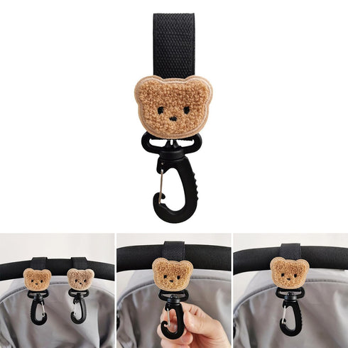 Psdndeww Baby Stroller Hooks for Diaper Bag Stroller Strap with Clip Pram Pet Cart Hook for Hanging Shopping Bags