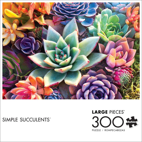 Buffalo Games - James Mertke - Simple Succulents - 300 Piece Jigsaw Puzzle for Adults 14 and up Challenging Puzzle Perfect for Game Nights - Finished Puzzle Size is 21.25 x 15.00