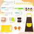 RISICULIS 14 Set Pieces toddler knife, Kids Knife Include Wood Kids Safe Knife, Plastic Toddler Knife, Cutting Board