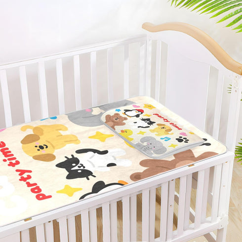 EtherSpher 28" 52" Cartoon Cute Party Time Cooling Baby Washable Mattress x Absorbent Crib Padding for Kids, Adult