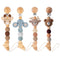 LSTRAGY Handmade Knitted Christmas Pacifier Clip Holder for Boys and Girls,4 PCS Binky