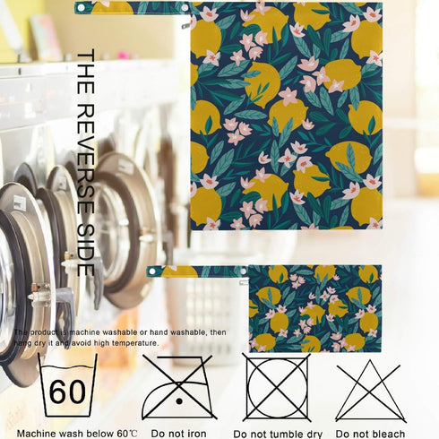 visesunny 2Pcs Lemon Floral Wet Bag with Zippered Pockets Washable Reusable Roomy