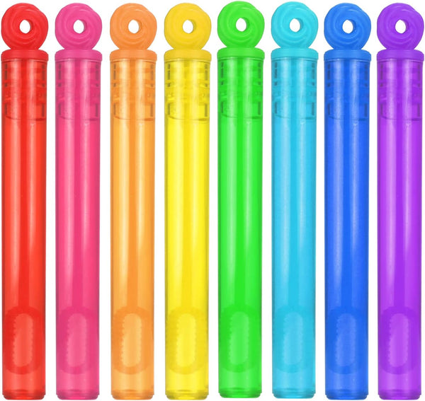32-Piece Mini Bubble Wands Assortment - 8 Colors Party Favors for Kids, Christmas Celebration, Themed Birthday, Summer