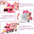 seveclotree 9 1 1-4 in Carrier Truck Cars Toys - Pink Princess Girl Car with Light and Sound - Toddler Toys Age