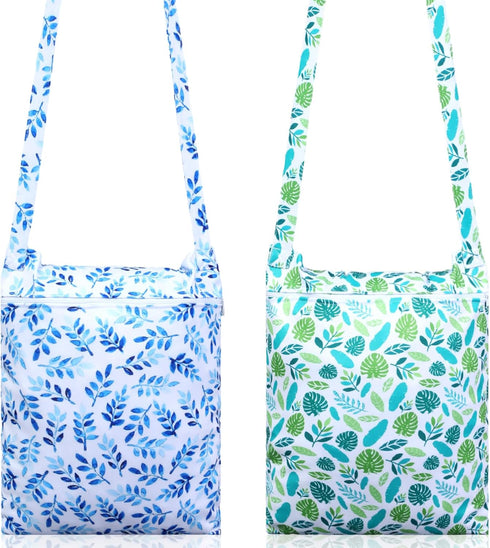Shinylin 2 Pcs Crossbody Wet Dry Bags for Swimsuit, Waterproof Travel Wet Bags