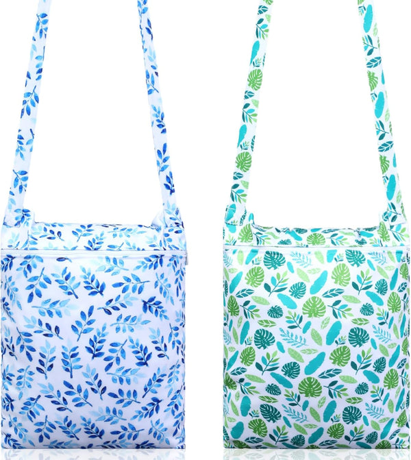 Shinylin 2 Pcs Crossbody Wet Dry Bags for Swimsuit, Waterproof Travel Wet Bags