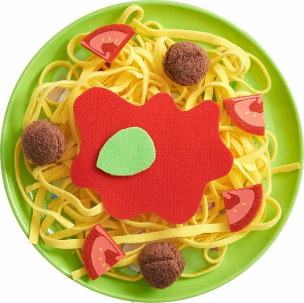 HABA Soft Spaghetti & Meatballs with Plate Play Food Set - Pretend