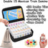 15 Set, 136 Doreimi Mexican Train Dominoes Double Colored Number Tiles with Lightweight EVA Case, Family and Adult