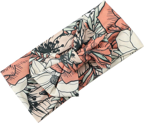 Galabloomer Newborn Receiving Blanket Headband Set, Baby Flower Swaddle (Cocal Almond)
