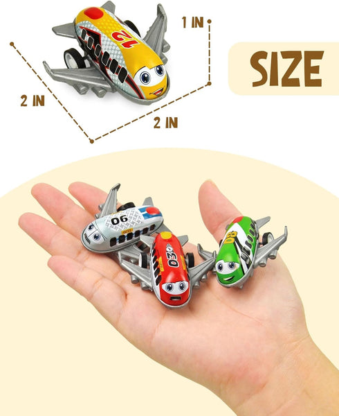 27 Vileafy PCS Metal Shell Pull Back Airplane Toys for Kids Cartoon Mini Airplanes with Plastic Base for Party Favors