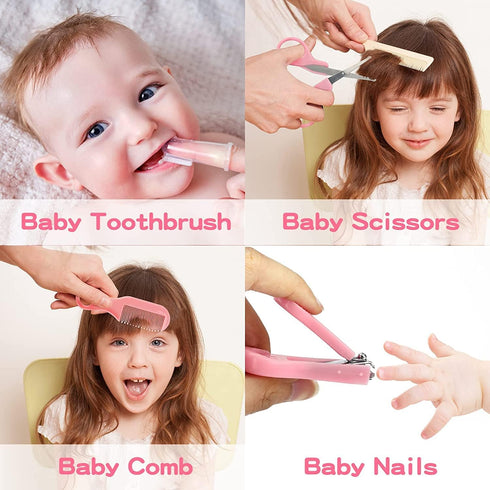 Set Baby Grooming Kit, Infant Safety Care with Hair Brush Comb Nail Clipper Nasal Aspirator,Baby Essentials Kit