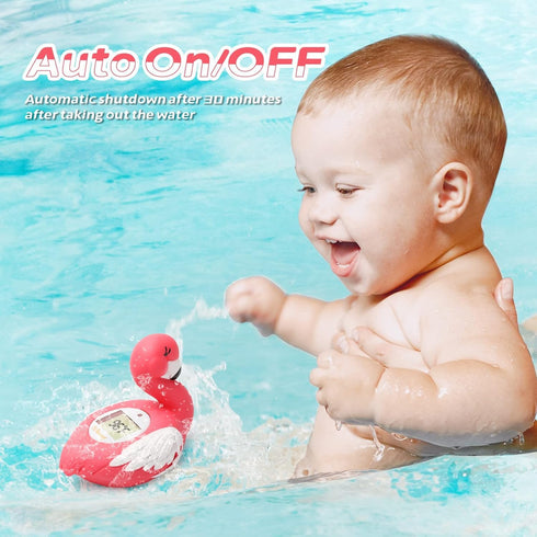 Flamingo Baby Bath Thermometer - Accurate and Water Resistant for Safe Bathing