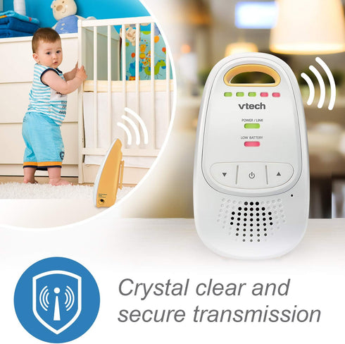 VTech Upgraded Audio Baby Monitor, Rechargeable Battery, Long Range, Crystal-Clear Sound Quality