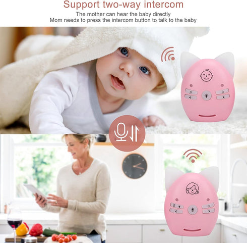 Home Safety Baby Monitor Walkie-Talkie Pair - Night Light Sound Monitor for Family Communication 100-240V