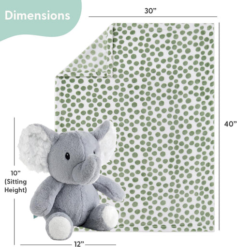 Set, The Peanutshell Blanket Gift Ellie Plush Elephant Stuffed Animal Toy for Boys, Girls, Cute Elephant Plushies