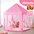 Princess Tent for Girls Indoor with Rug and Star Lights, Pink Play Tent for Kids, Castle Playhouse